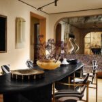 Black And Gold Dining Room