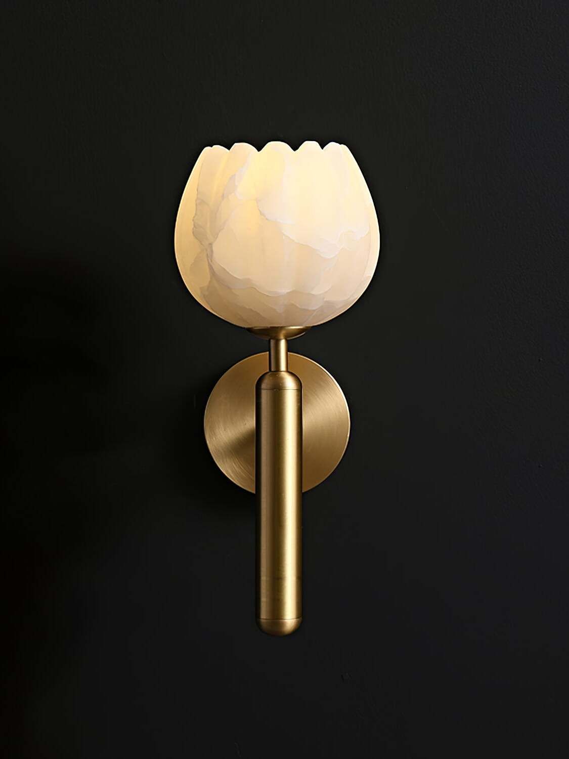 Alabaster Wall Lamp Elegant Lighting Fixture for Walls in Alabaster Finish