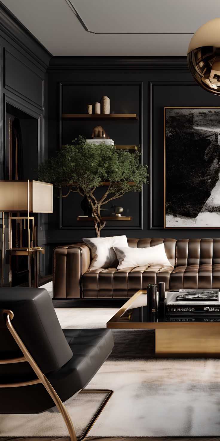 Black Living Room Sophisticated and Bold Decor Ideas for a Black Themed Space