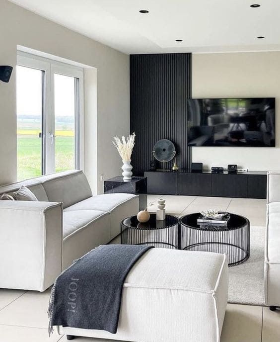 Black White Livingroom : Stylish Black White Livingroom Design for a Modern Home
