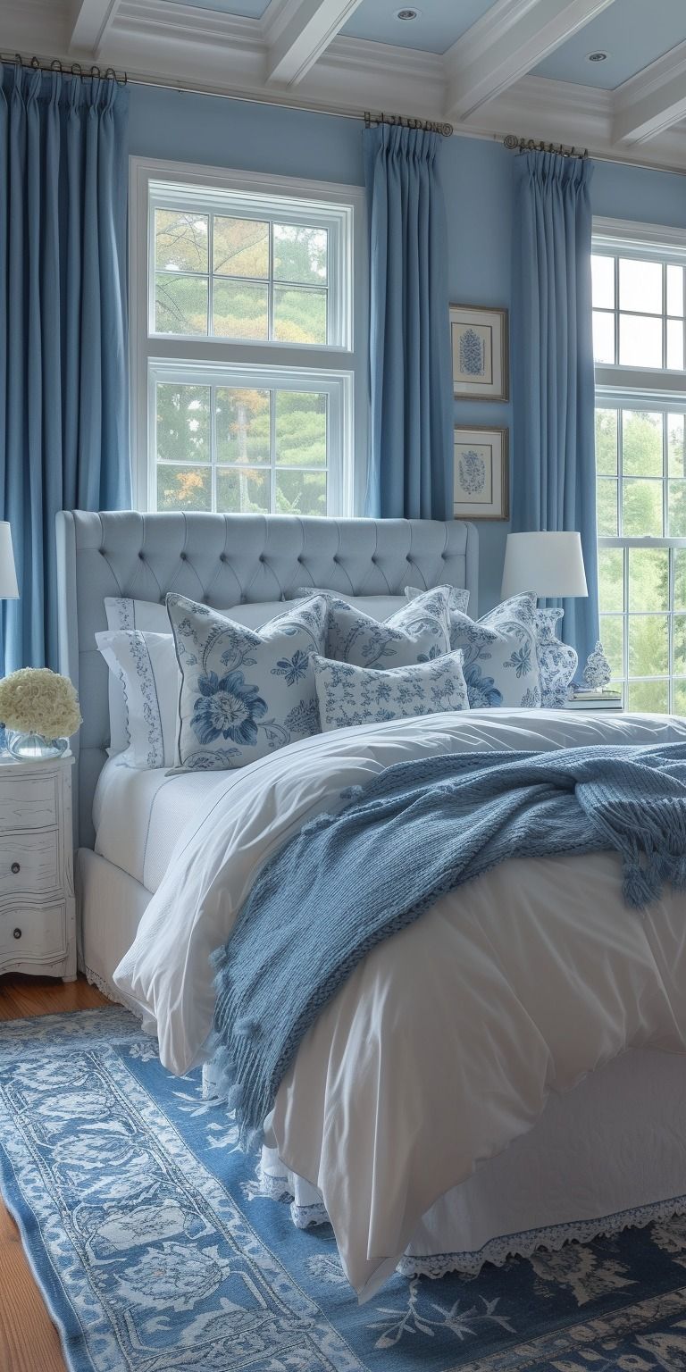 Blue Master Bedroom Soothing and Serene Retreat in a Master Bedroom with Blue Accents