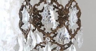 Bronze Chandelier With Crystals