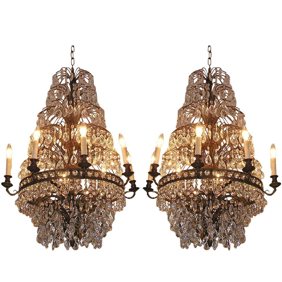 Bronze Chandelier With Crystals Elegant Lighting Fixture Featuring Stunning Crystal Accents