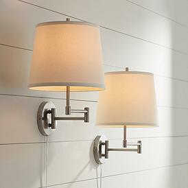 Brushed Nickel Wall Lamp Sleek and Modern Wall Sconces with Nickel Finish