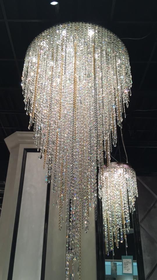 Cahndelier With Crystals : Glamorous Chandelier With Sparkling Crystals Brightens Any Room