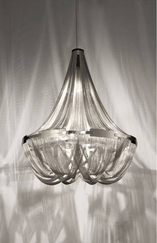 Chandelier In Silver Elegant and Sparkling Silver Lighting Fixture for Your Home