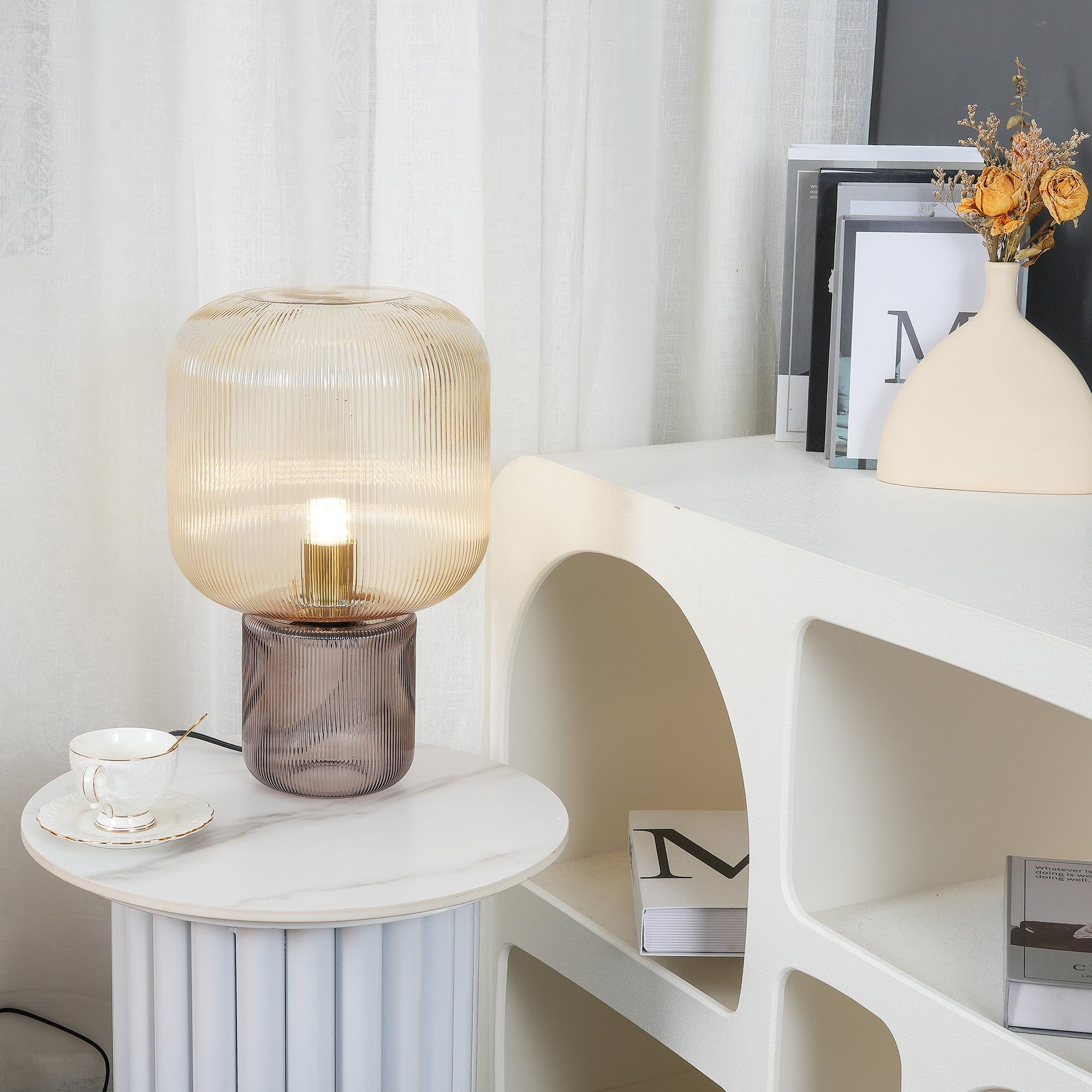 Elegant Glass Table Lamps : Elegant Glass Table Lamps Showcase Stylish Home Decor