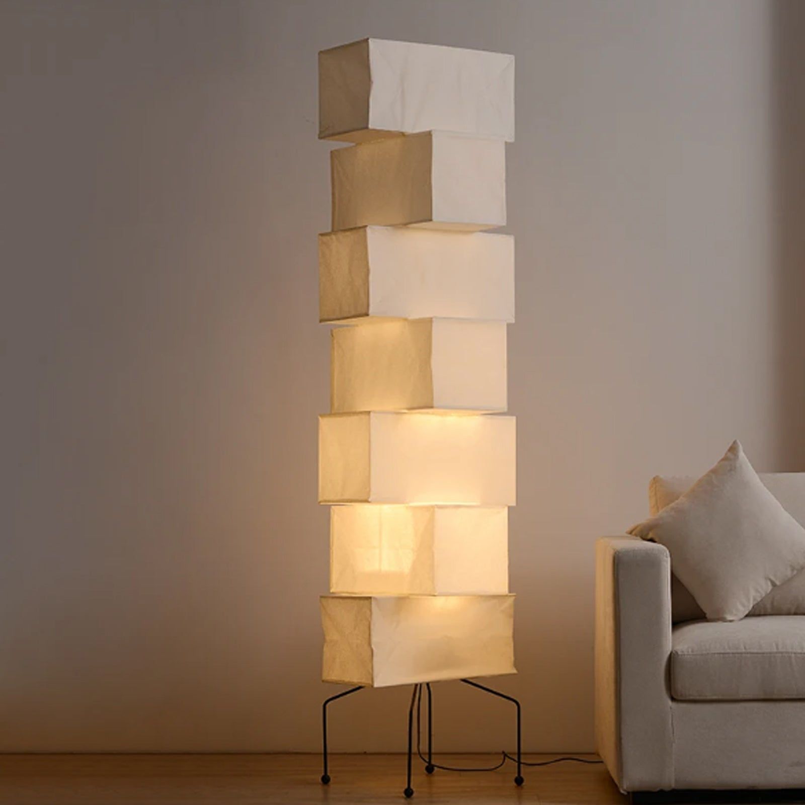 Floor Lamps Made Of Rice Paper : Elegant Rice Paper Floor Lamps for Modern Interiors