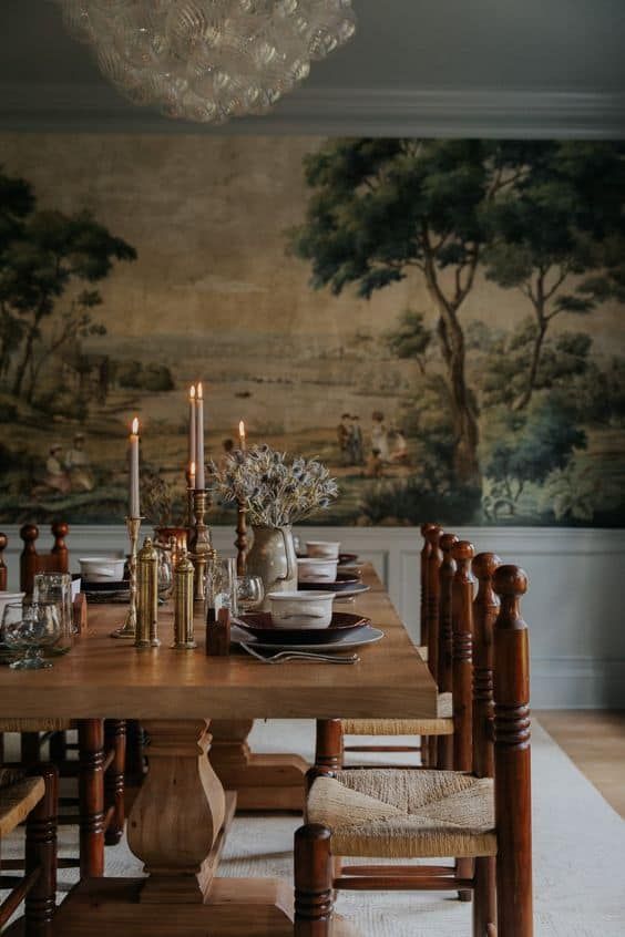 French Country Dining Room Rustic Charm in the Dining Area of a French-Inspired Home