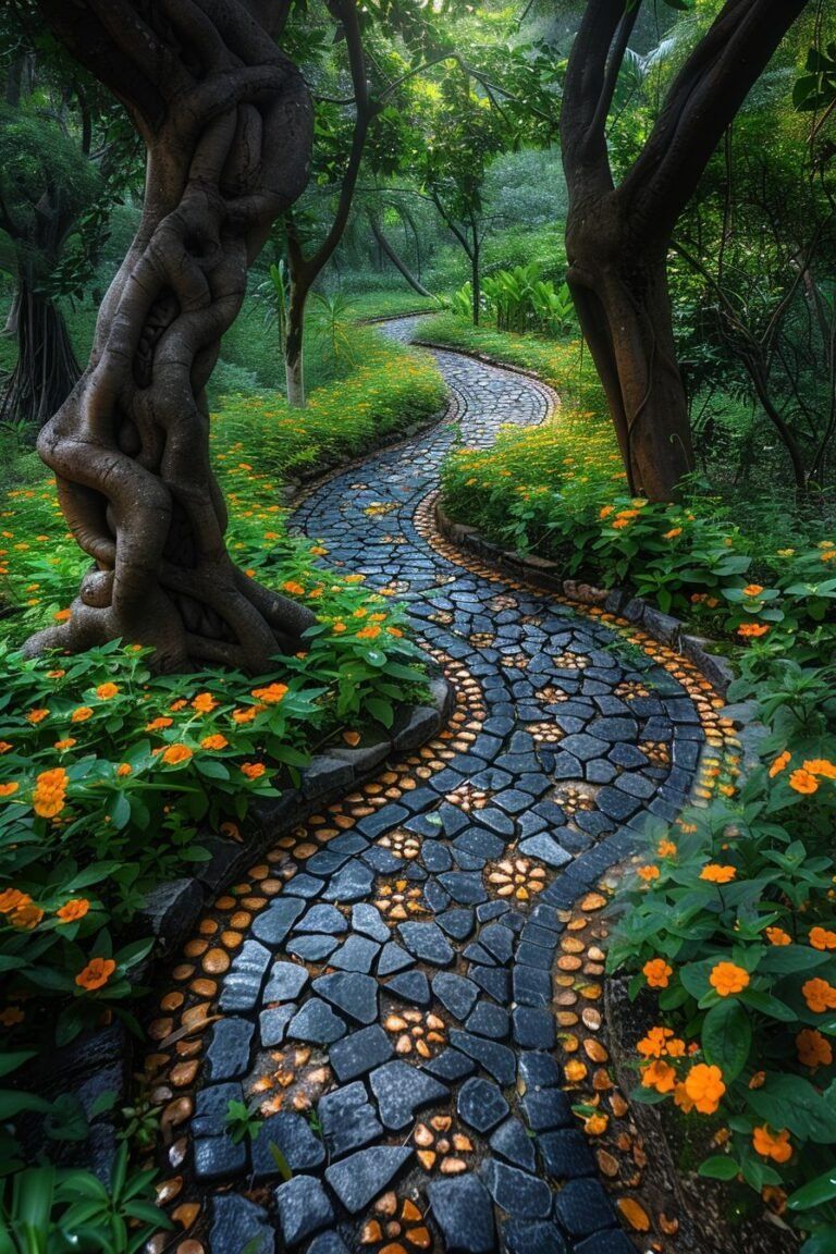 Garden Path Walkways Design : Creating Beautiful Garden Path Walkways Design Ideas