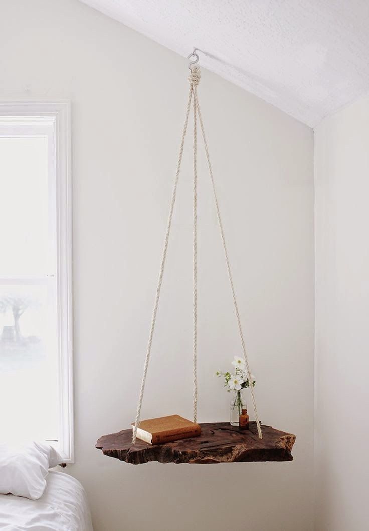 Hanging Side Table Stylish and Functional Alternative for Bedside Storage in Small Spaces