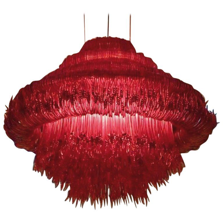 Inspired Red Chandelier : The Beauty of an Elegant Inspired Red Chandelier