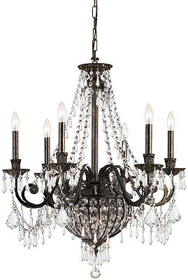 Iron Chandelier With Crystals Elegant Lighting Fixture for Sophisticated Rooms