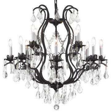 Iron Chandelier With Crystals Elegant Lighting Fixture for a Stunning Home Decor