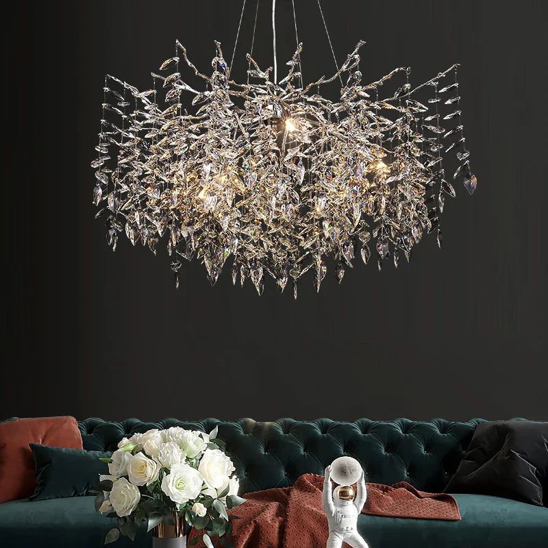 Iron Chandelier With Crystals