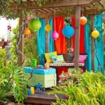 Outdoor Curtain Make Garden Colorful