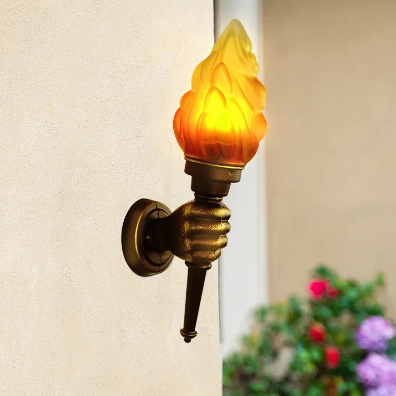 Wall Lamp With Flame Glass : Stylish Flame Glass Wall Lamp Adds Warmth to Any Room