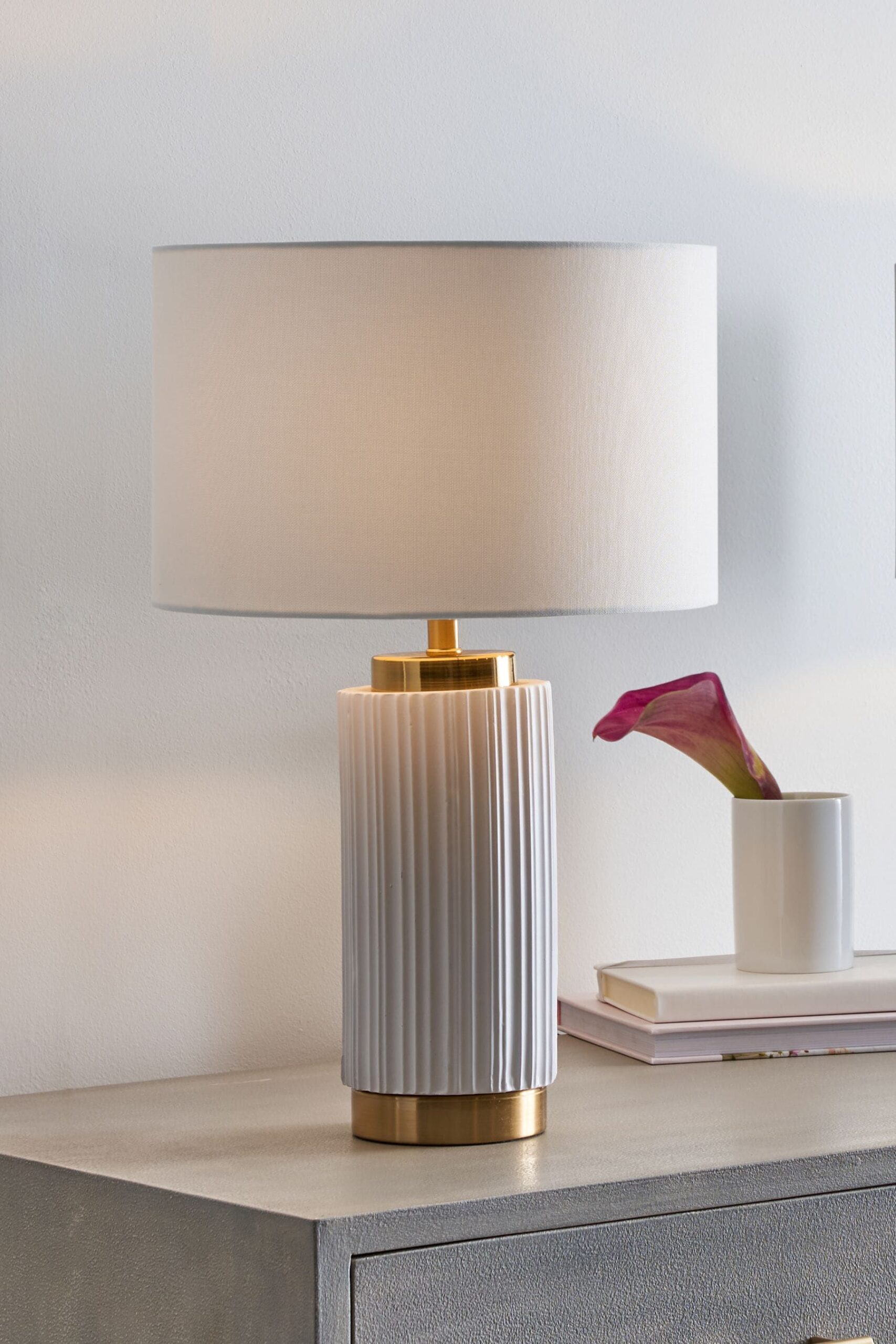 White Bedside Lamp : Elegant White Bedside Lamp Adds Style to Any Bedroom