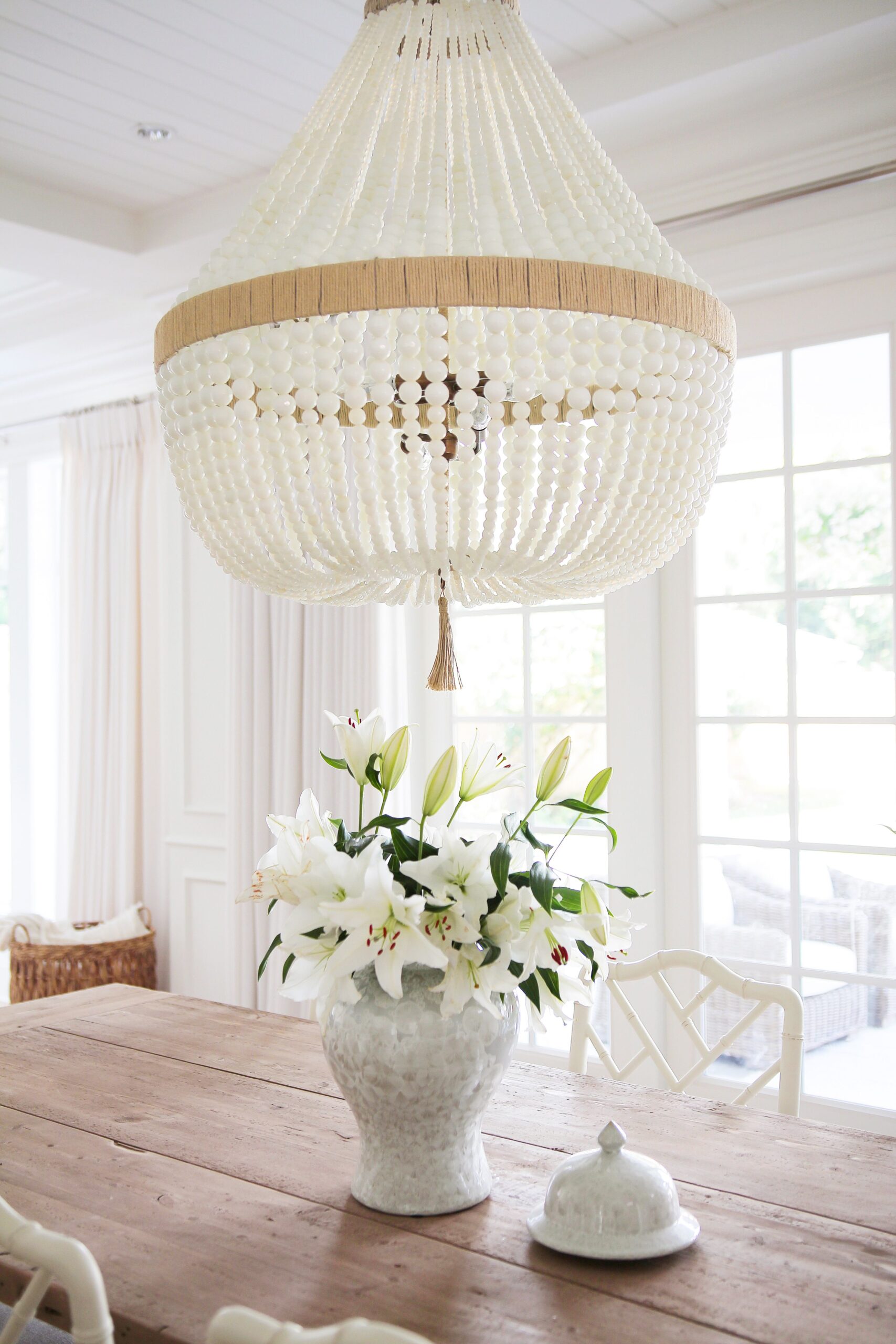 White Chandelier Elegant Lighting Fixture for Your Home Decor