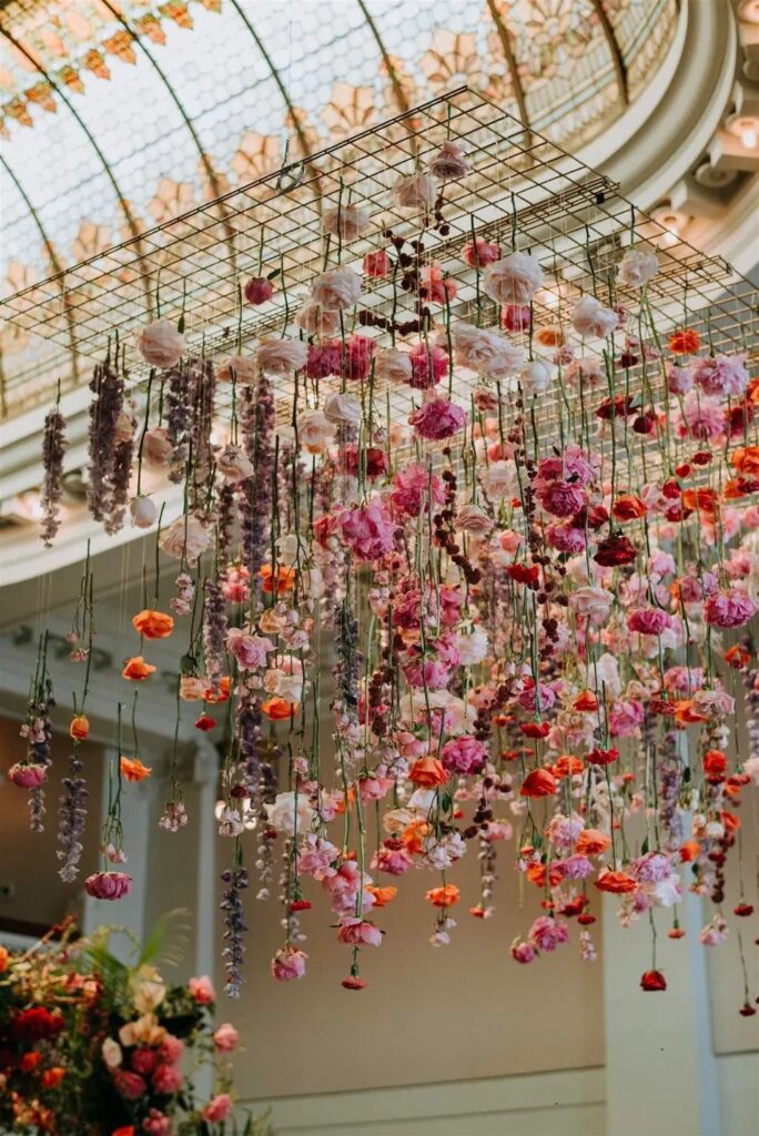 hanging flowers from ceiling