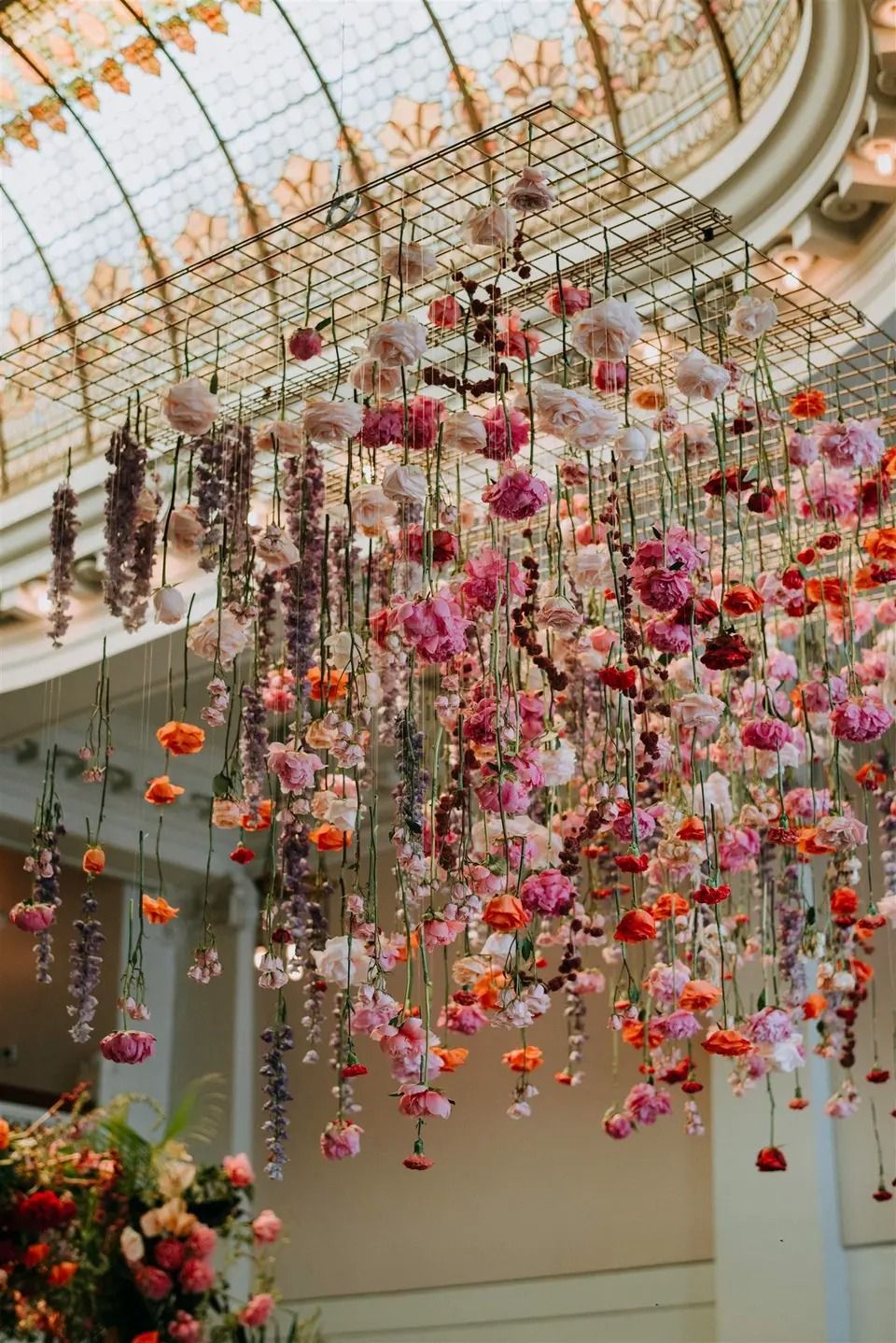hanging flowers from ceiling