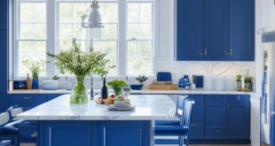 Kitchen design with blue accents: Infusing a calming aesthetic