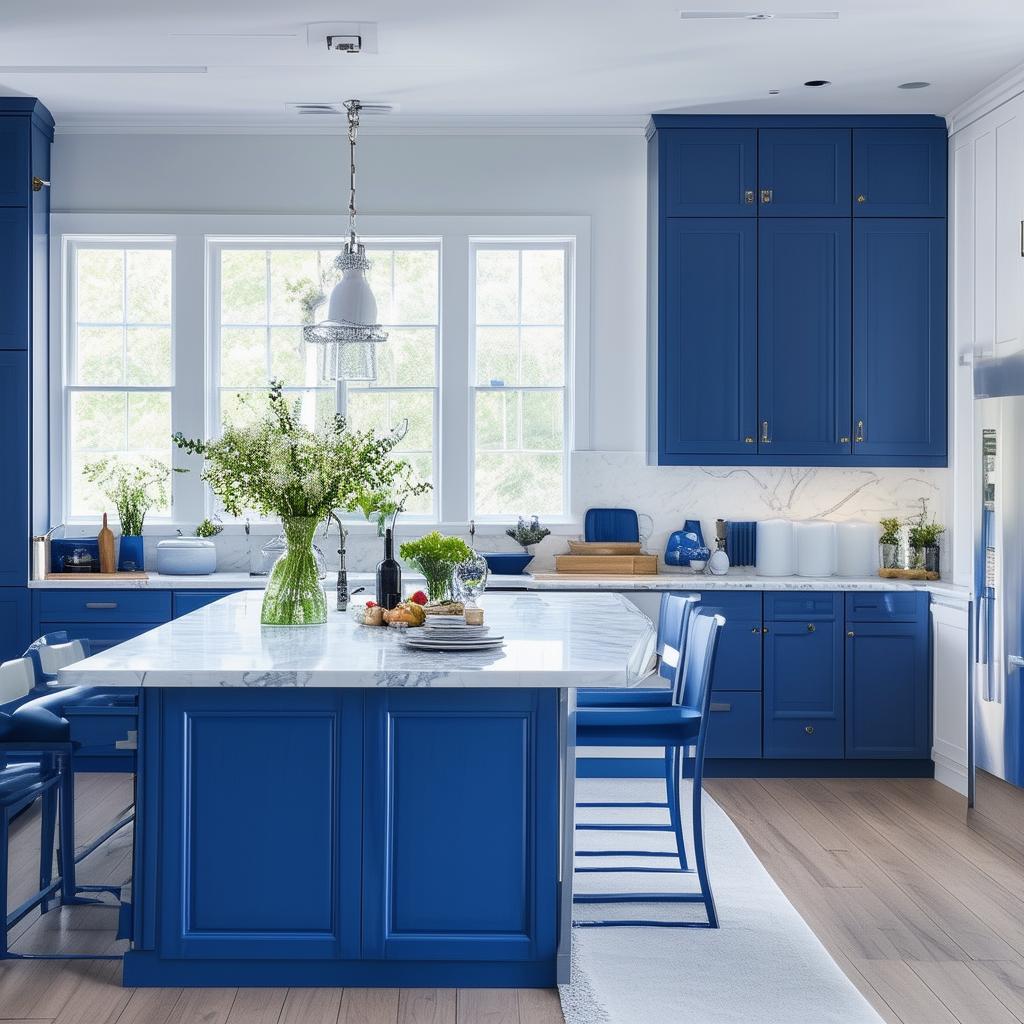 Kitchen design with blue accents: Infusing a calming aesthetic