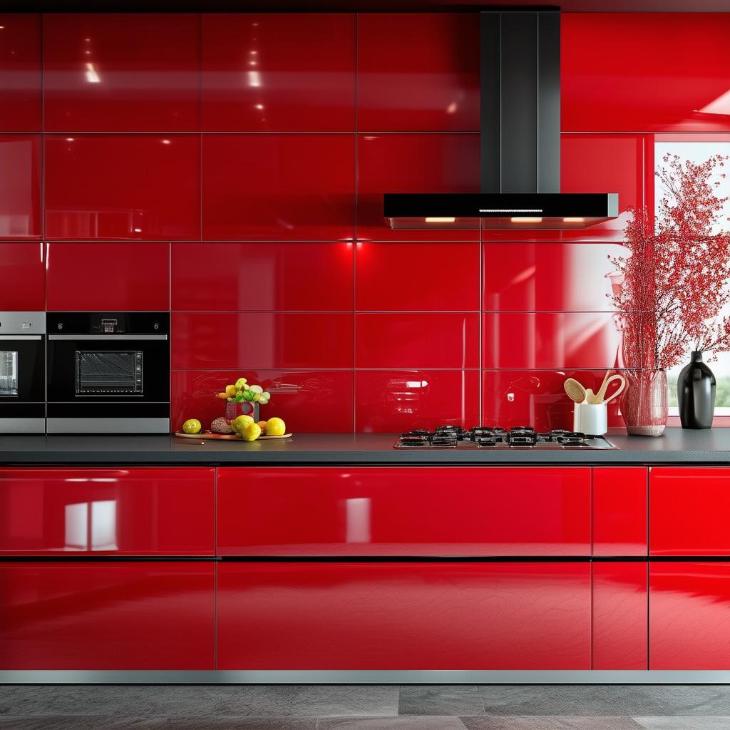 Kitchen design with red backsplash: Bold and Beautiful Choices