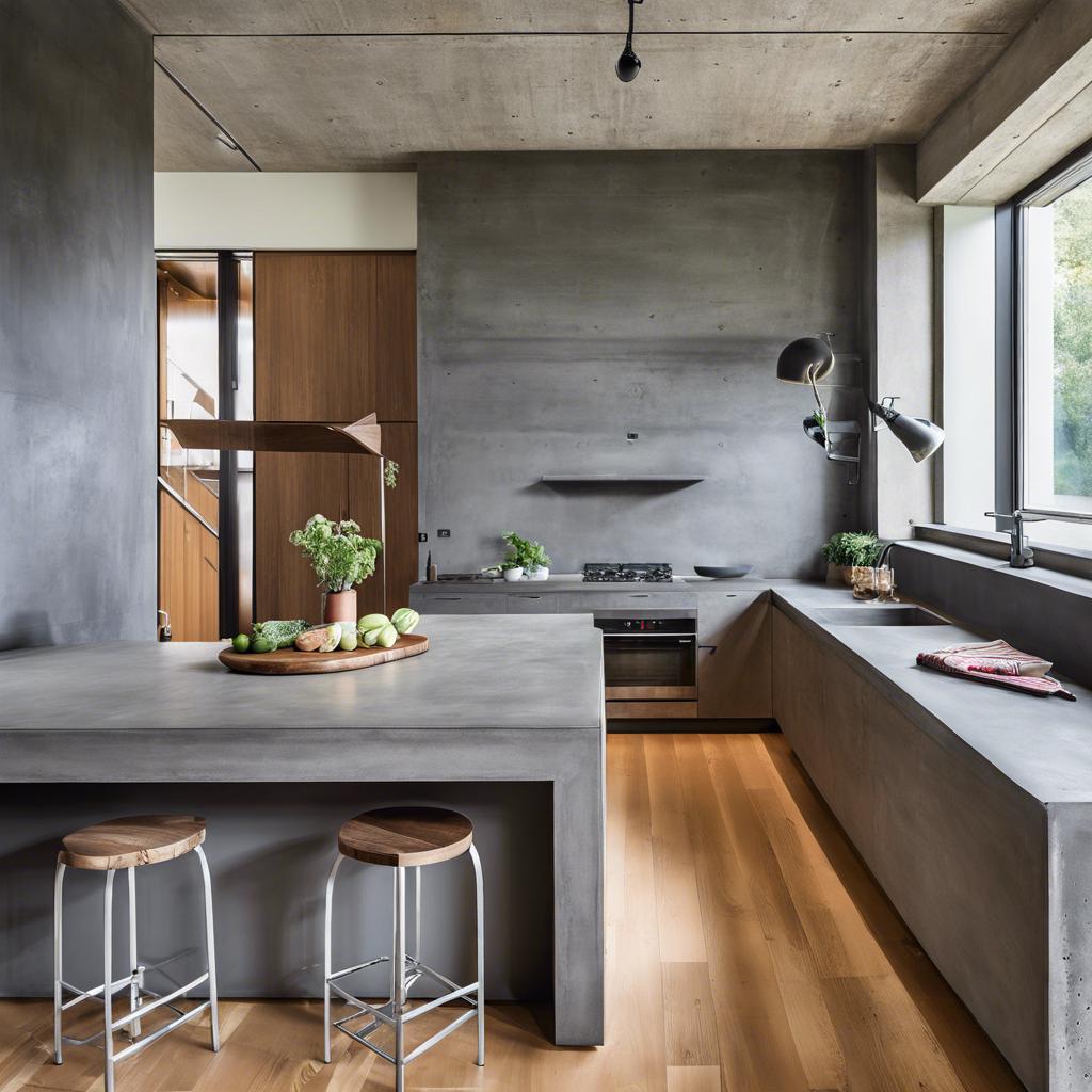 Kitchen design with concrete countertops: Modern and practical