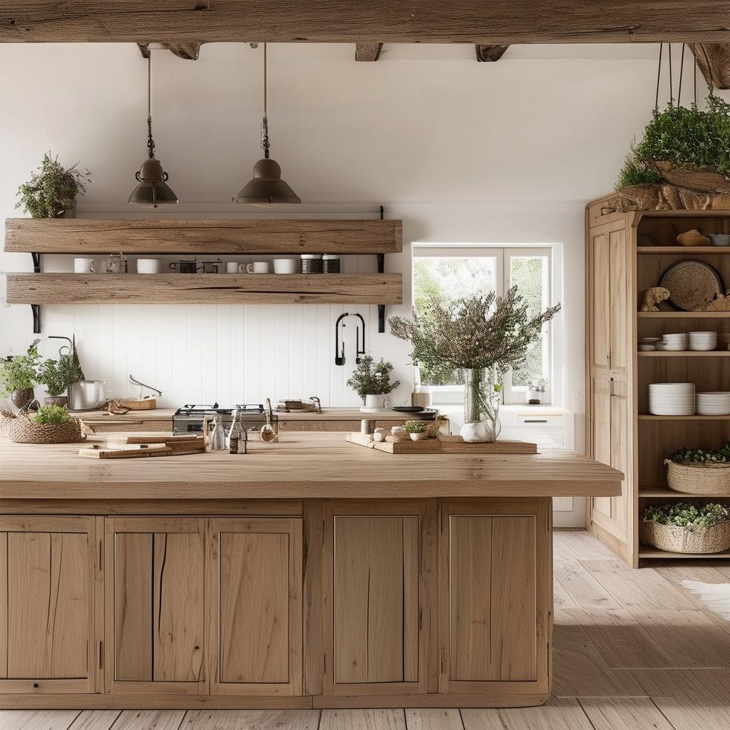 Kitchen design with rustic elements, a timeless touch of nature