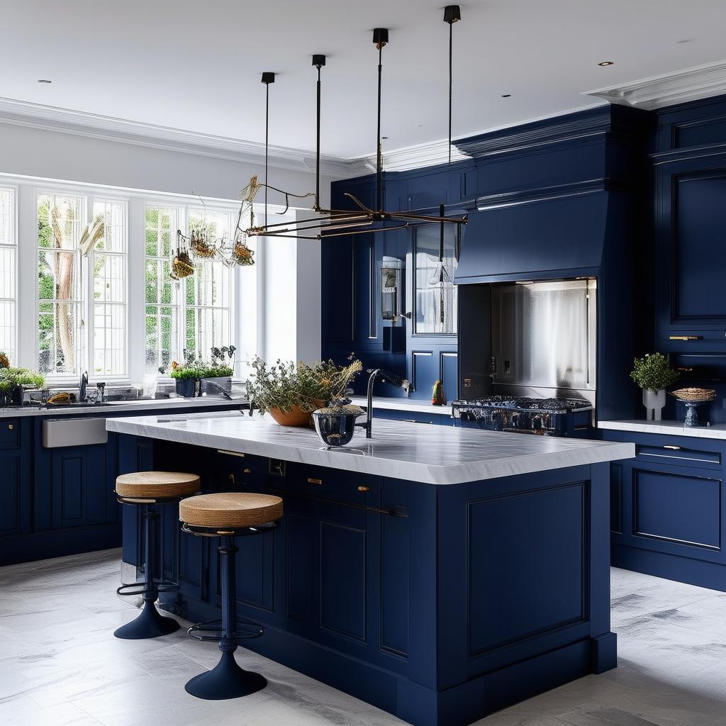 Kitchen design with navy blue: A timeless classic look