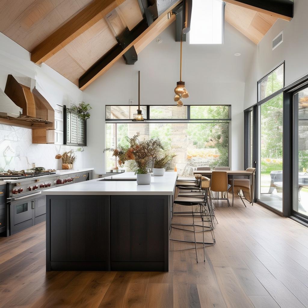 Kitchen design with vaulted ceiling, a modern twist on traditional homes