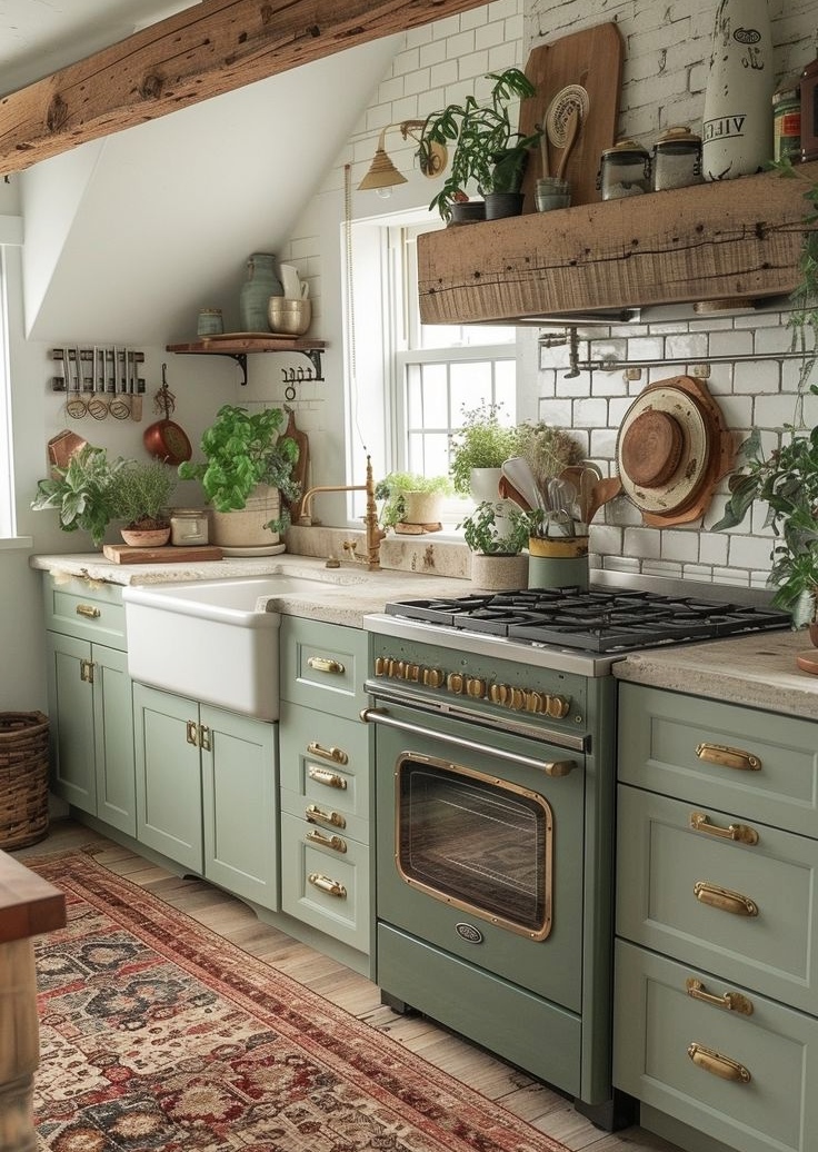 Retro green vintage kitchen brings a blast from the past