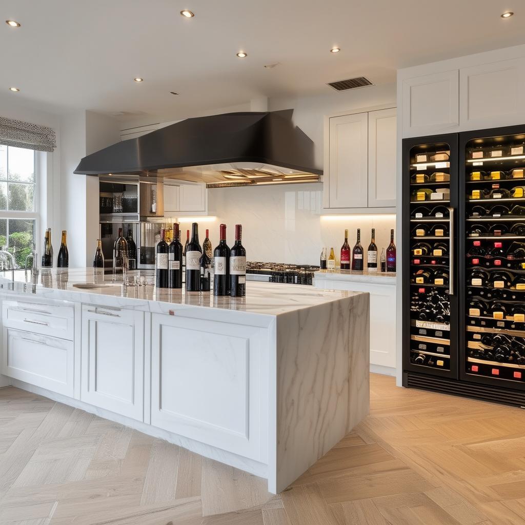 Wine and Dine: Stylish Kitchen Design Featuring a Wine Fridge