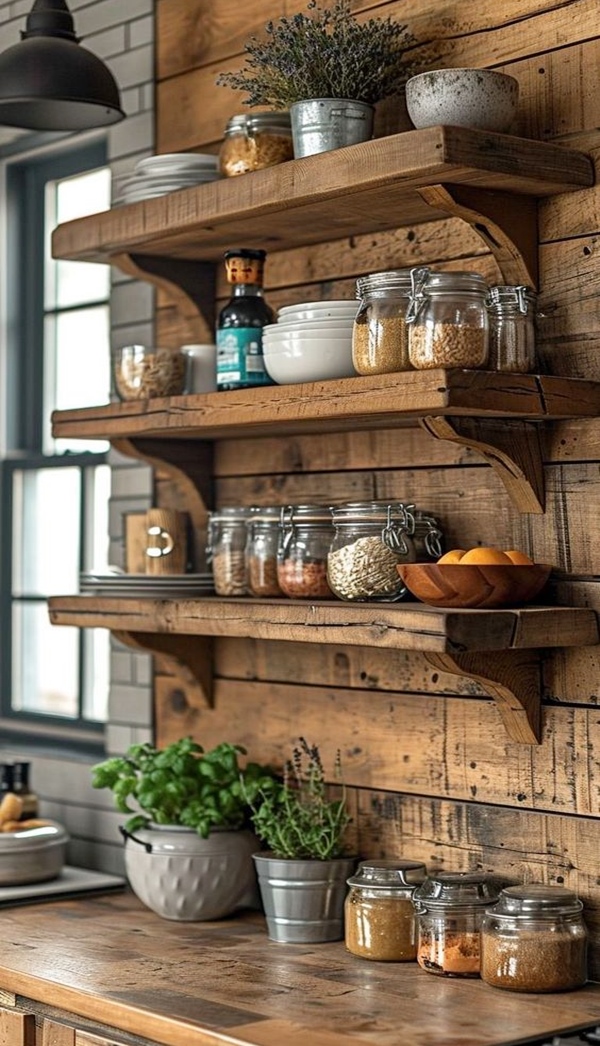 Rustic Charm: Farmhouse Wood Shelves for Every Room