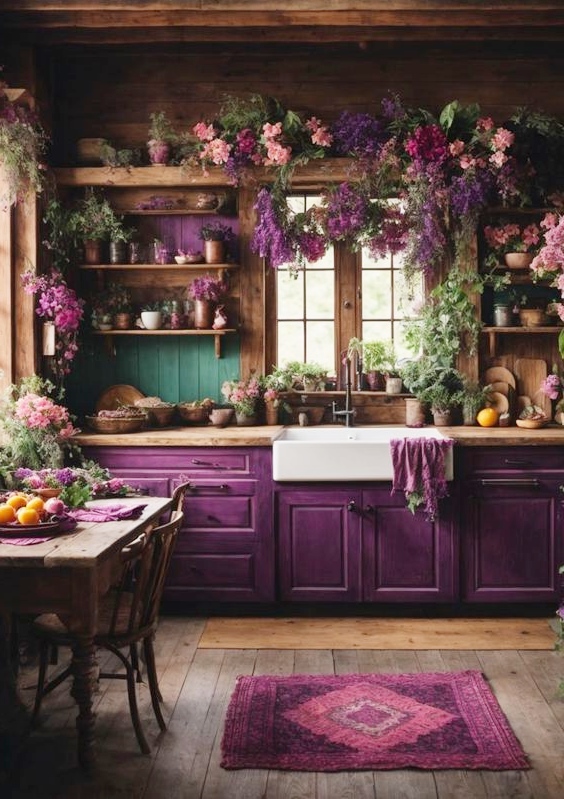 Purple Hues: A Nostalgic Kitchen Design